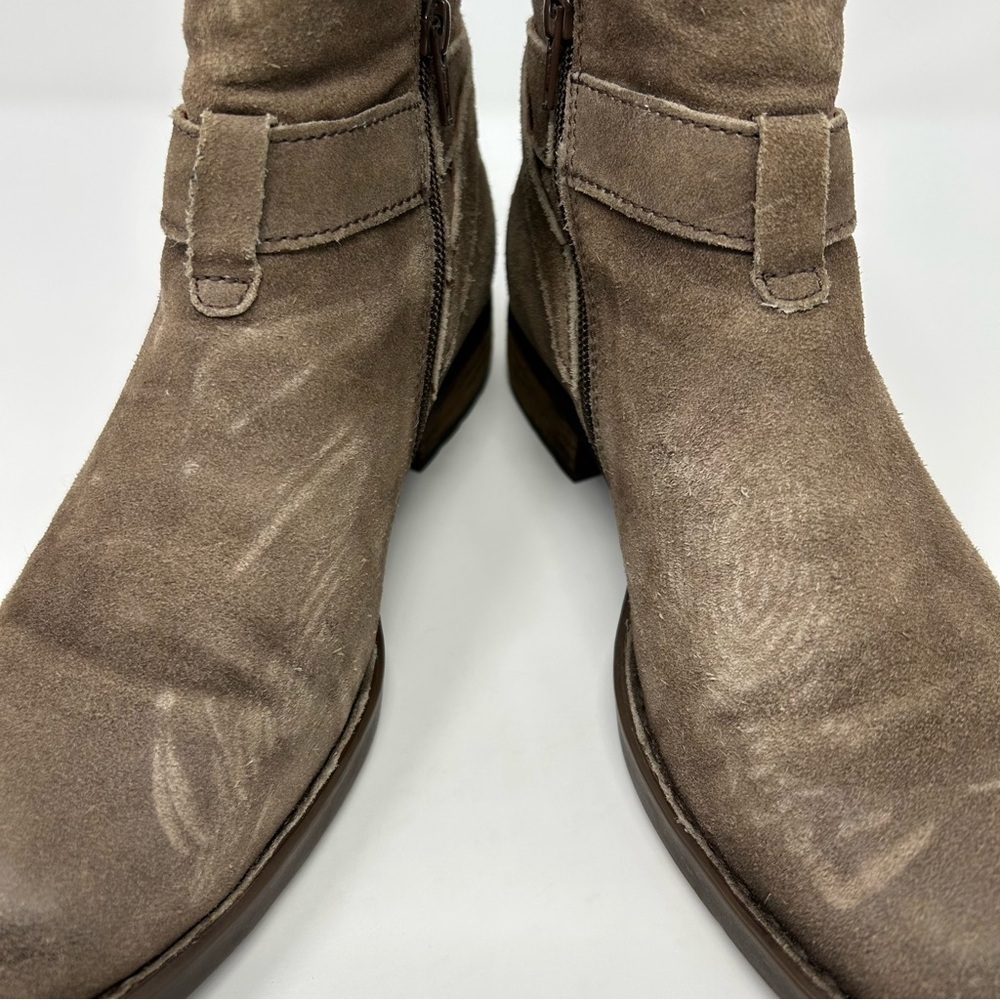 Born Jorgette Women's Heeled Ankle Booties Tan Taupe Brown Suede Size 8 **FLAW** - Picture 6 of 10